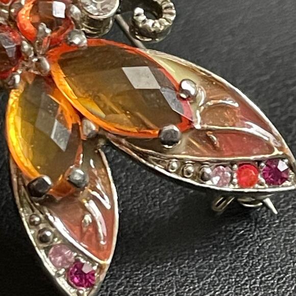 Gorgeous Rhinestone & Enamel Dragonfly Brooch‎ Pin - Picture 4 of 8